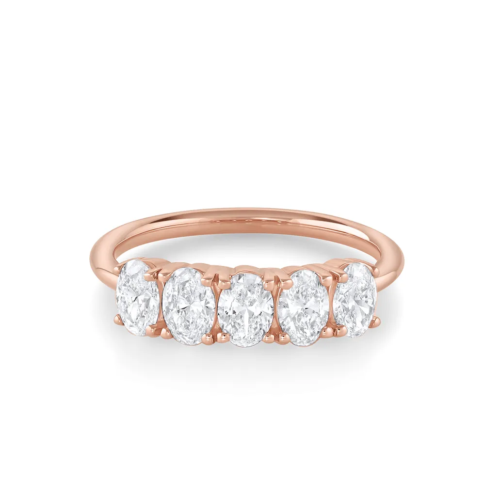 White Diamond Olivia Oval Stacking Band sold by Marrow Fine product image thumbnail 5