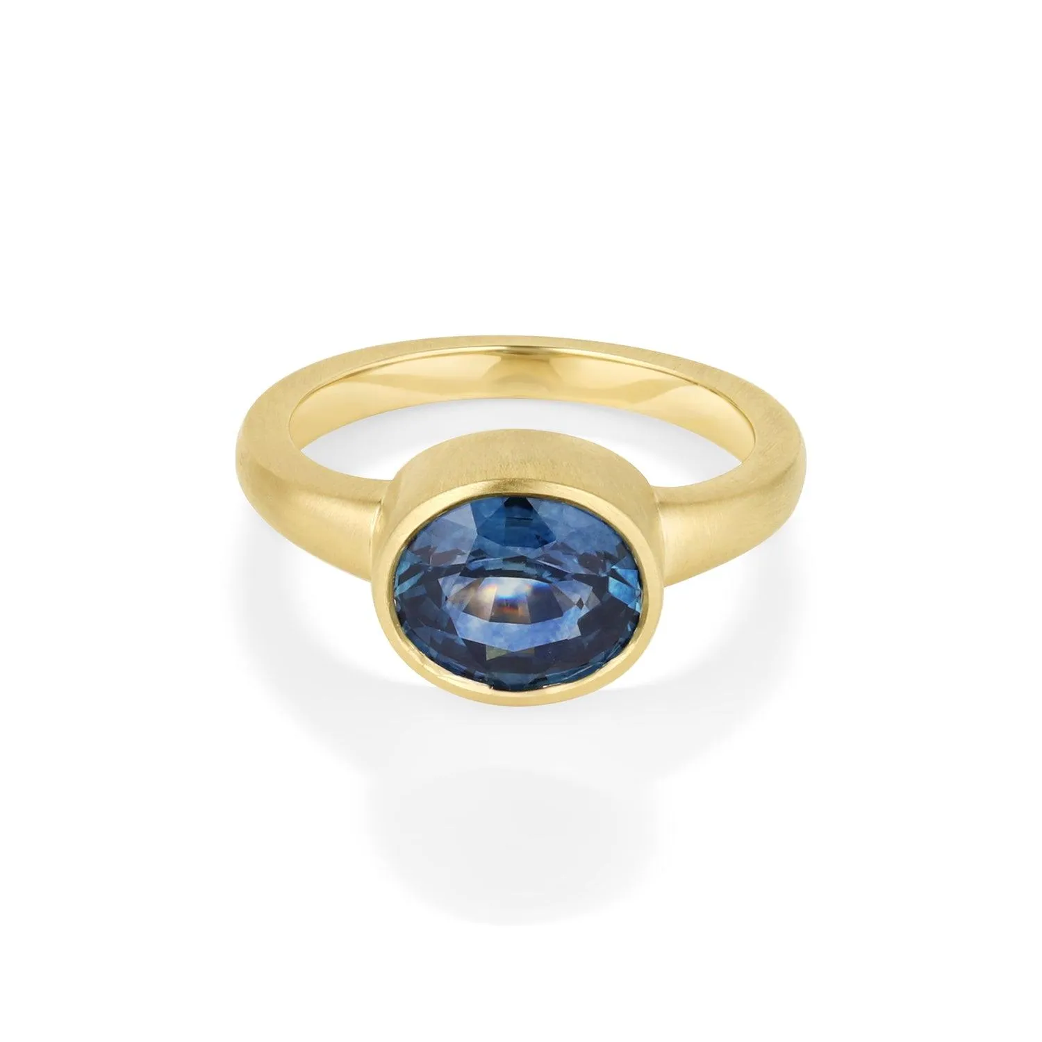 1.74ct Montana Sapphire Pinky Bezel Ring sold by Marrow Fine
