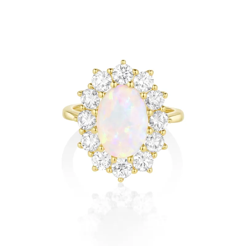 2.40ct Opal and Diamond Petal Ring sold by Marrow Fine