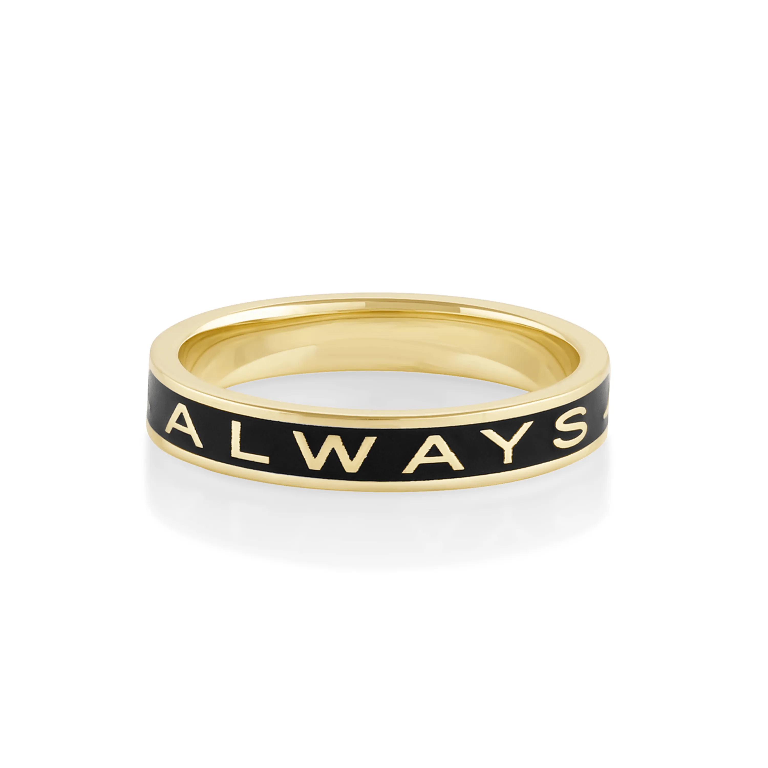 "Always" Gold Memory Ring – Black Enamel sold by Marrow Fine product image thumbnail 5