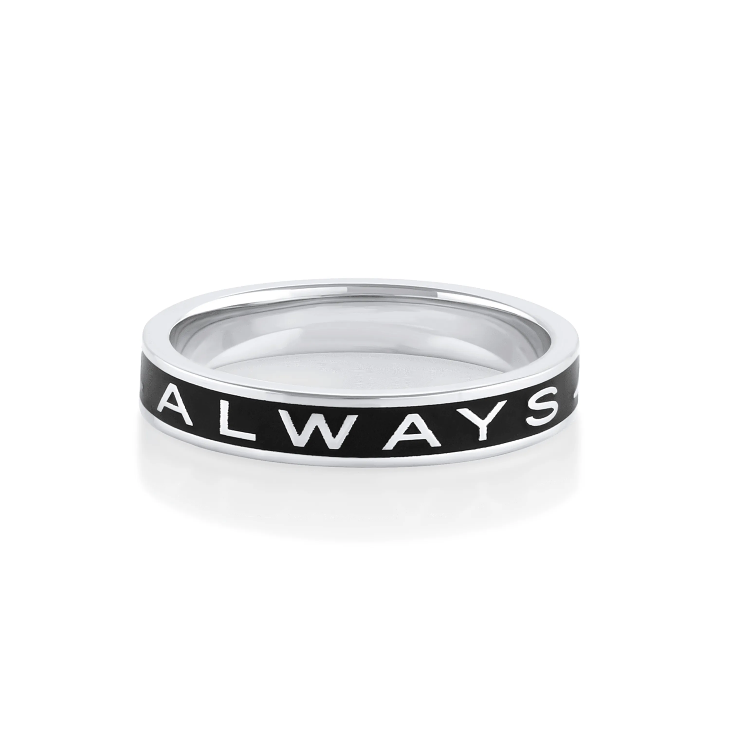 "Always" Gold Memory Ring – Black Enamel sold by Marrow Fine product image thumbnail 4