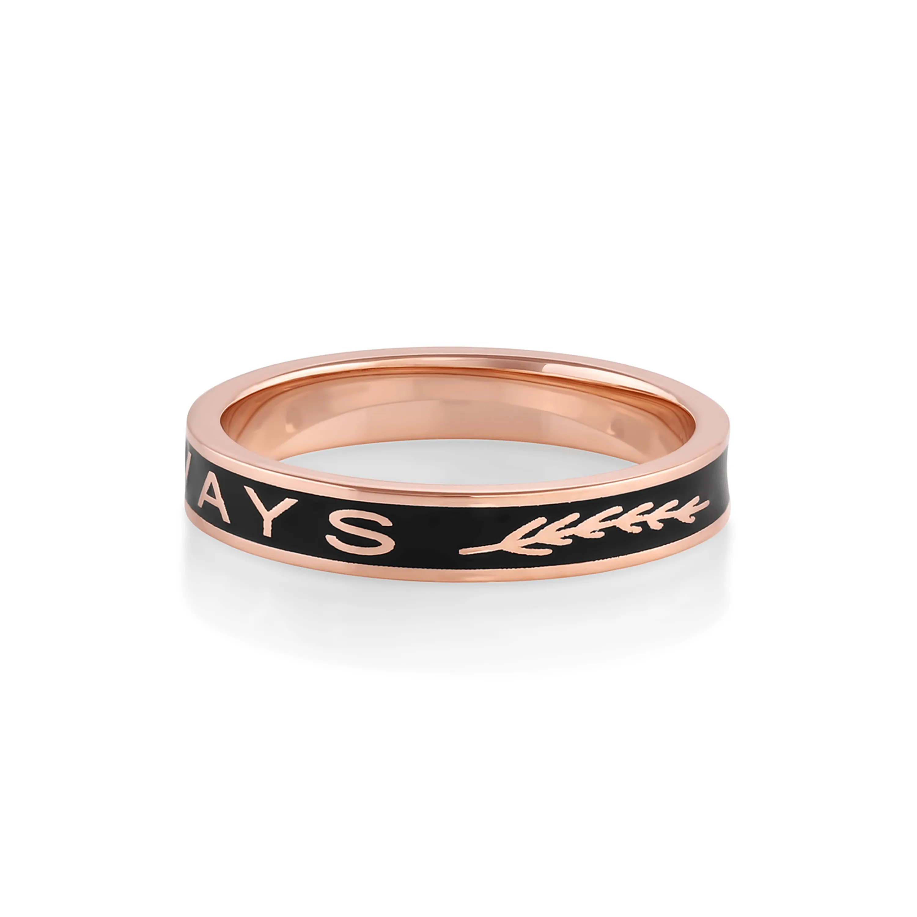 "Always" Gold Memory Ring – Black Enamel sold by Marrow Fine product image thumbnail 3