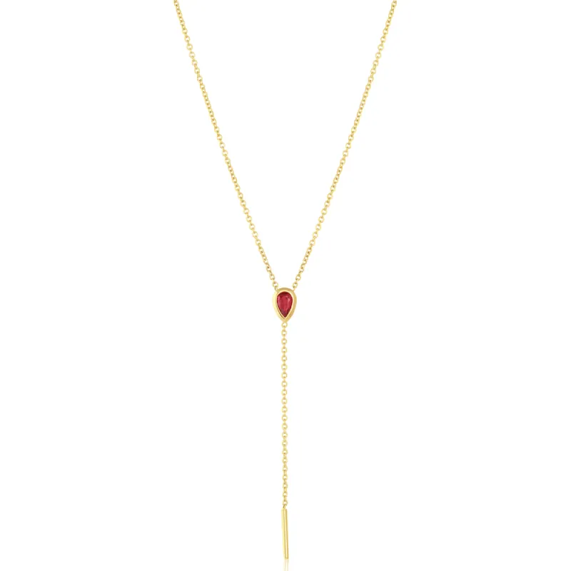 Ruby Stillwater Lariat made by Marrow Fine
