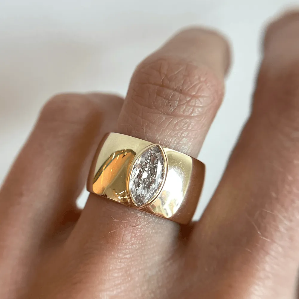 1.05ct White Diamond Moval Cigar Band sold by Marrow Fine product image thumbnail 4