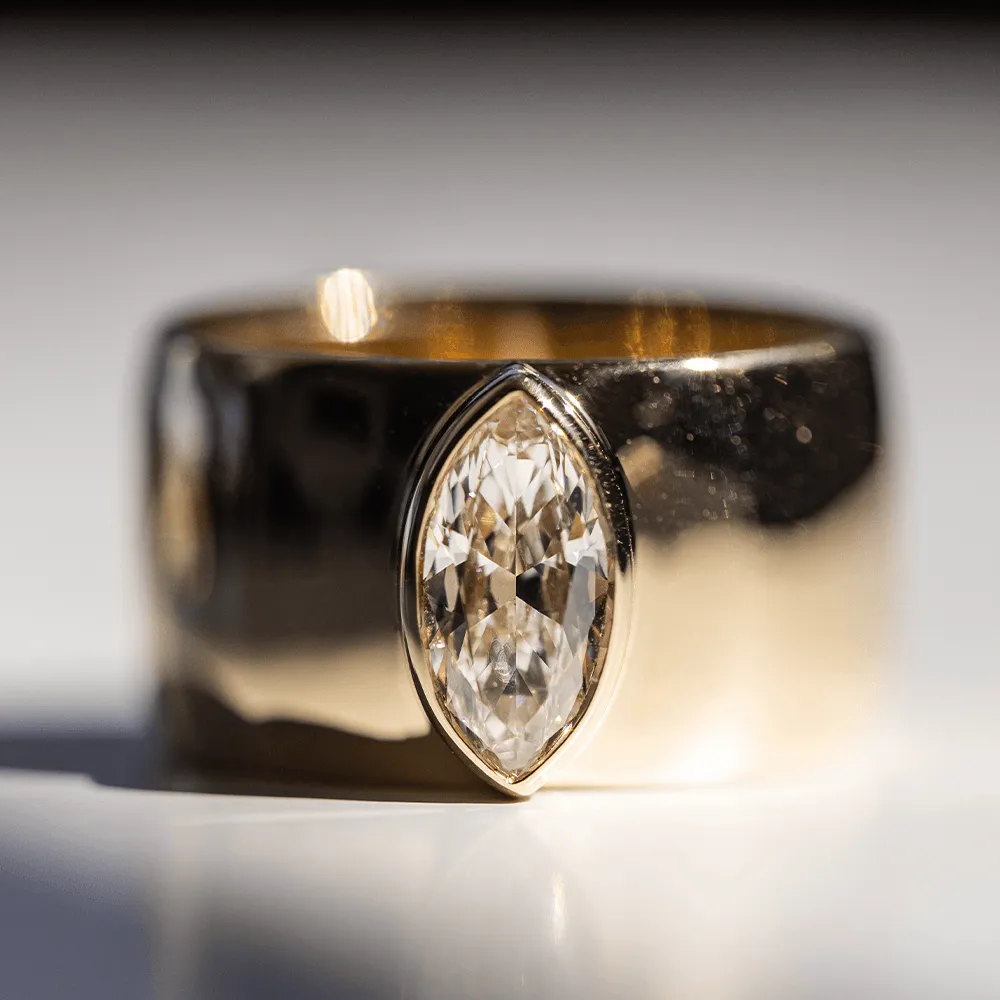 1.05ct White Diamond Moval Cigar Band sold by Marrow Fine product image thumbnail 3