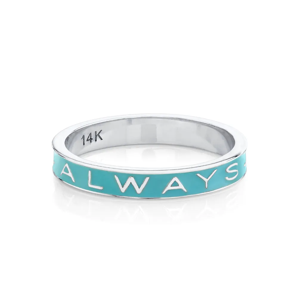 "Always" Gold Memory Ring - Robin's Egg Blue Enamel sold by Marrow Fine product image thumbnail 4