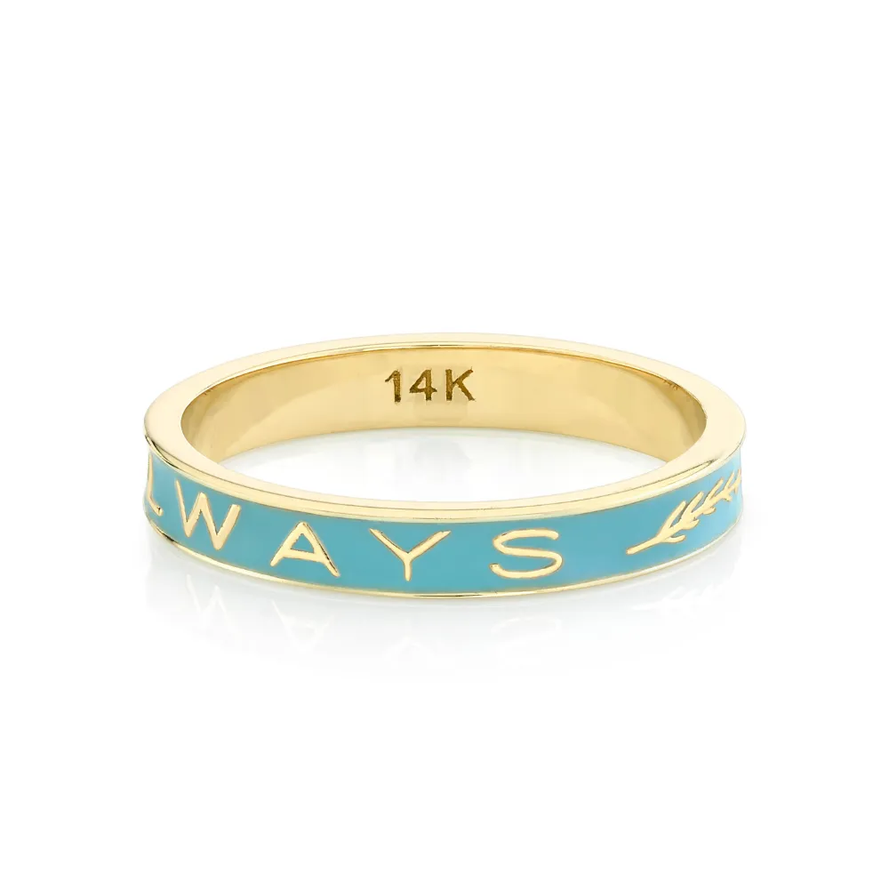 "Always" Gold Memory Ring - Robin's Egg Blue Enamel sold by Marrow Fine product image thumbnail 3