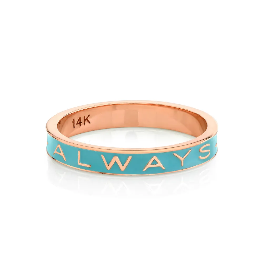 "Always" Gold Memory Ring - Robin's Egg Blue Enamel sold by Marrow Fine product image thumbnail 5