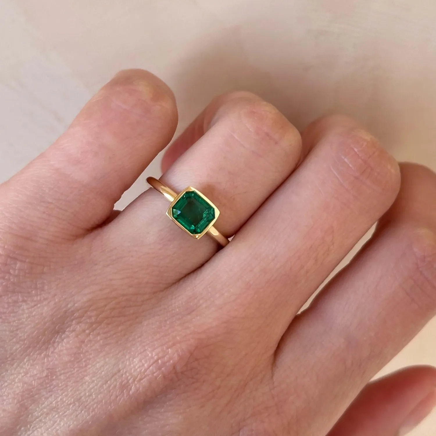 1.58ct Emerald East/West Roxy Ring sold by Marrow Fine product image thumbnail 4