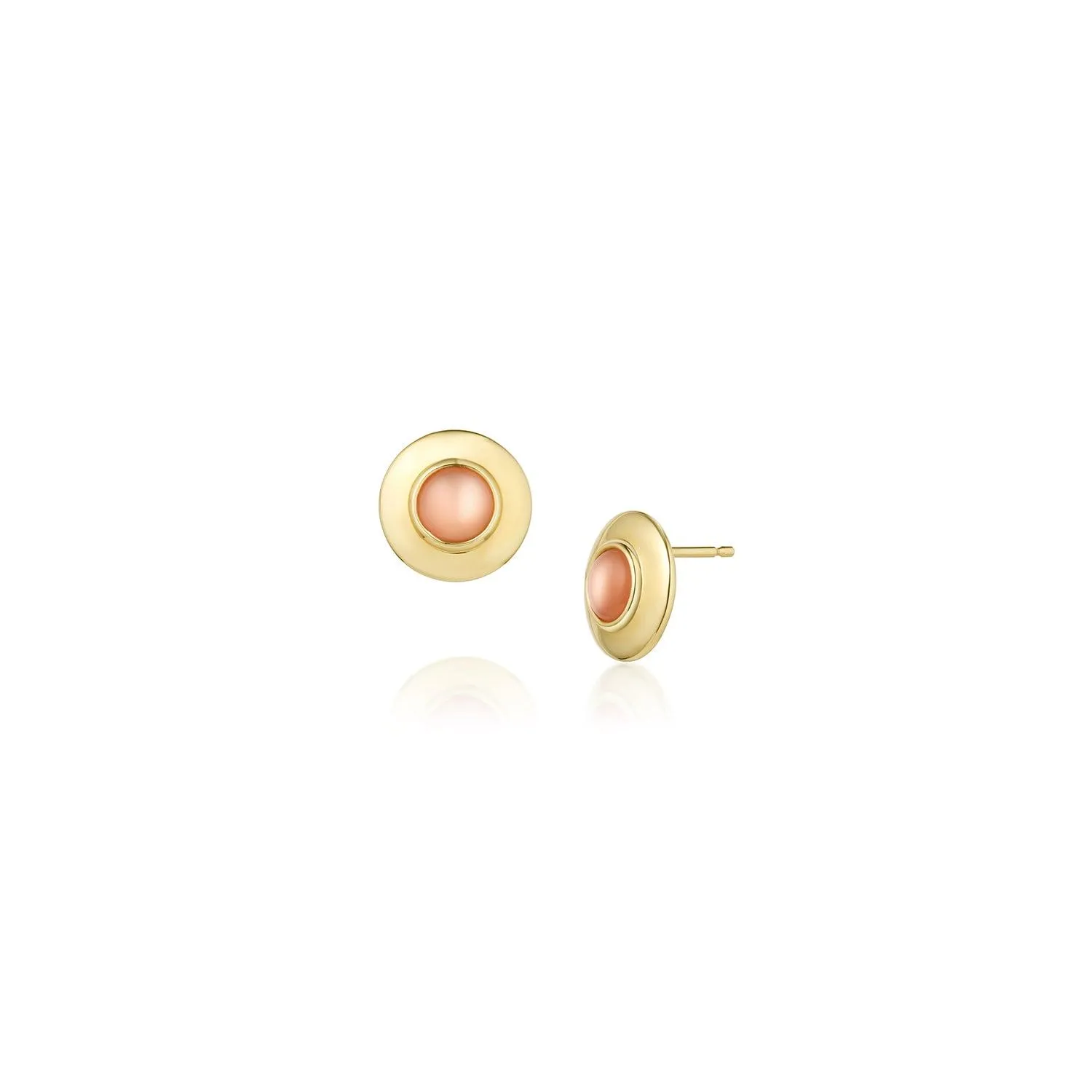 Peach Moonstone Studs sold by Marrow Fine