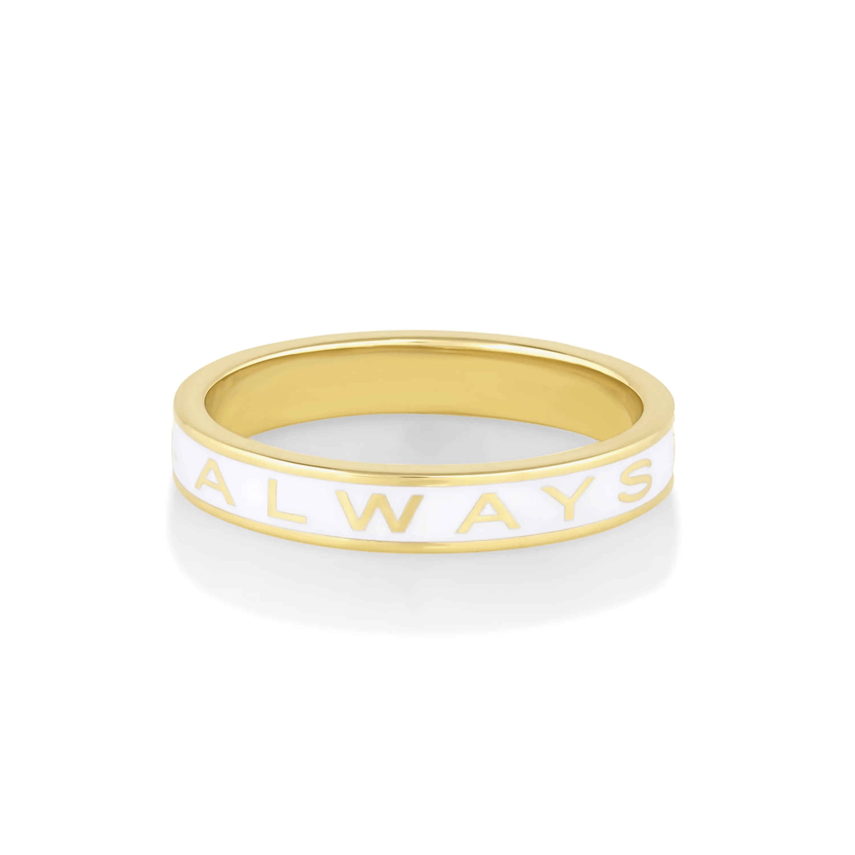 "Always" Gold Memory Ring - White Enamel sold by Marrow Fine product image thumbnail 5