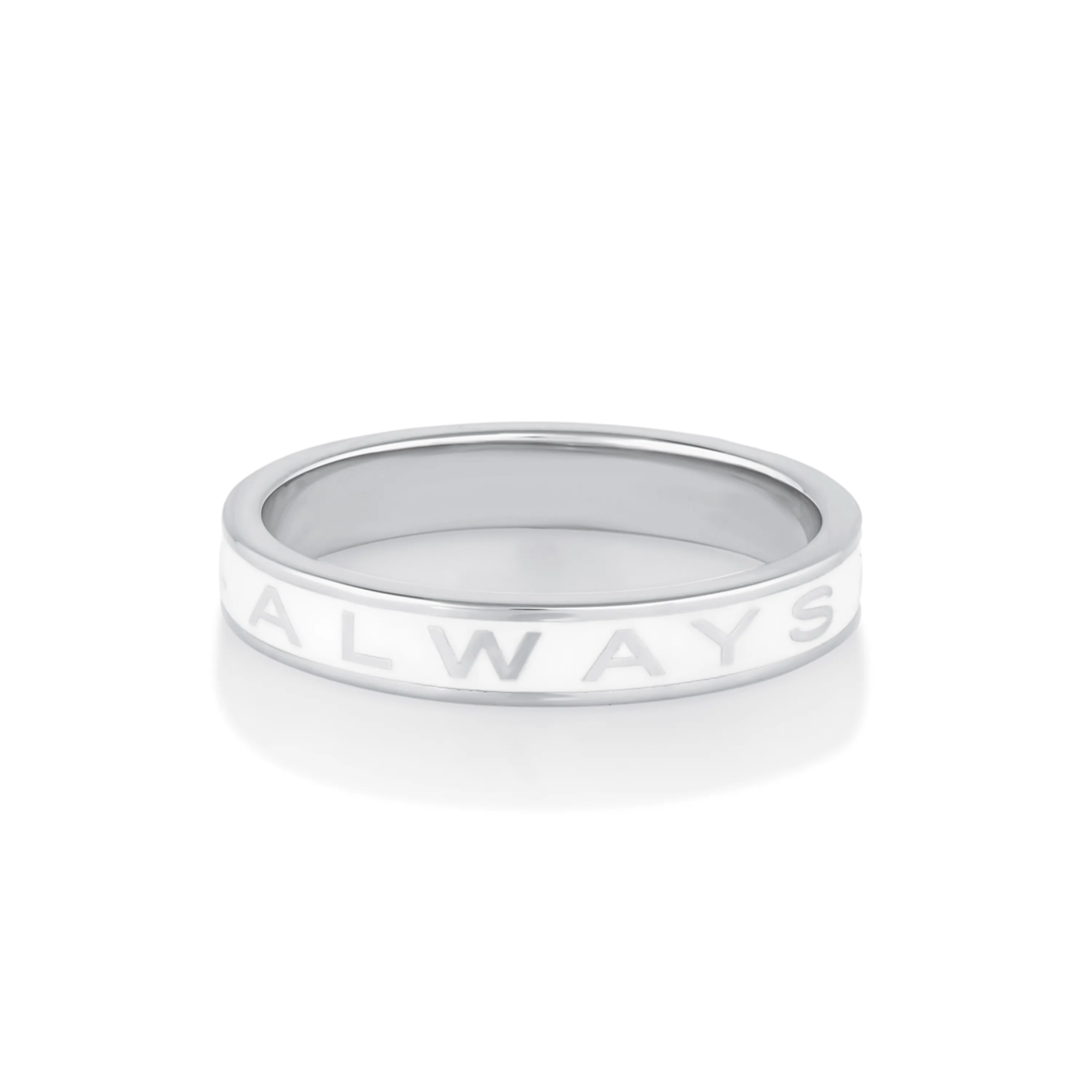 "Always" Gold Memory Ring - White Enamel sold by Marrow Fine product image thumbnail 4