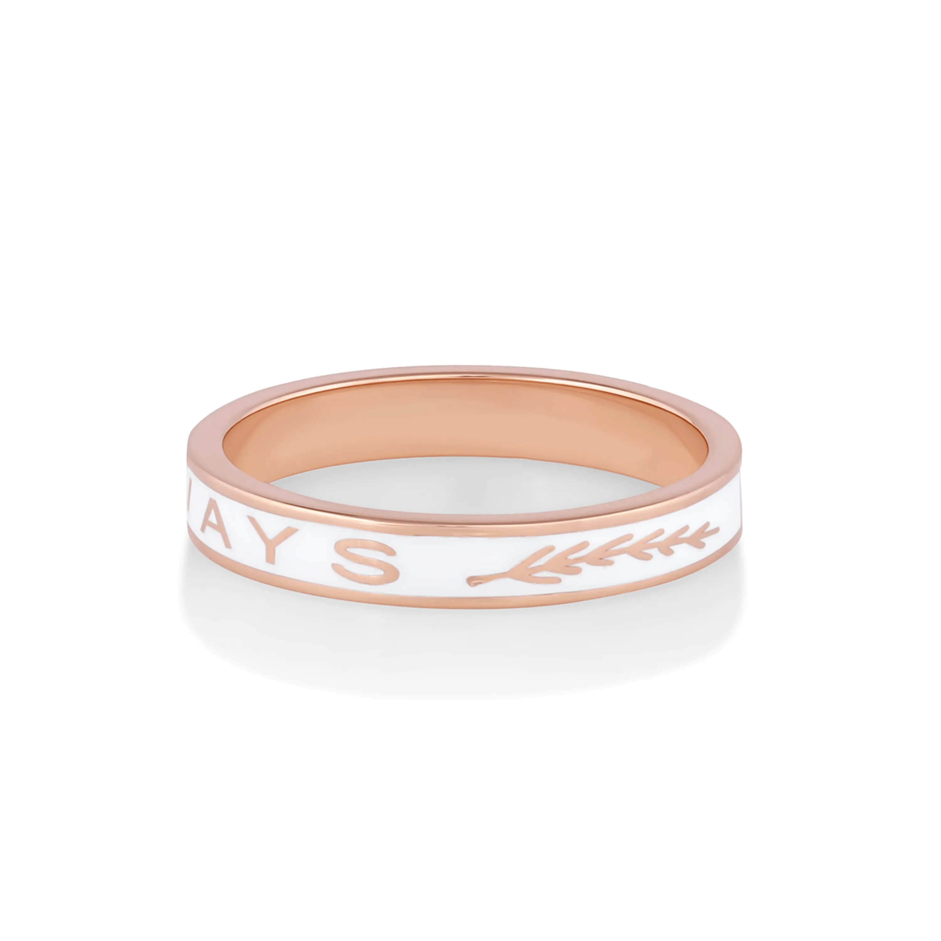 "Always" Gold Memory Ring - White Enamel sold by Marrow Fine product image thumbnail 3