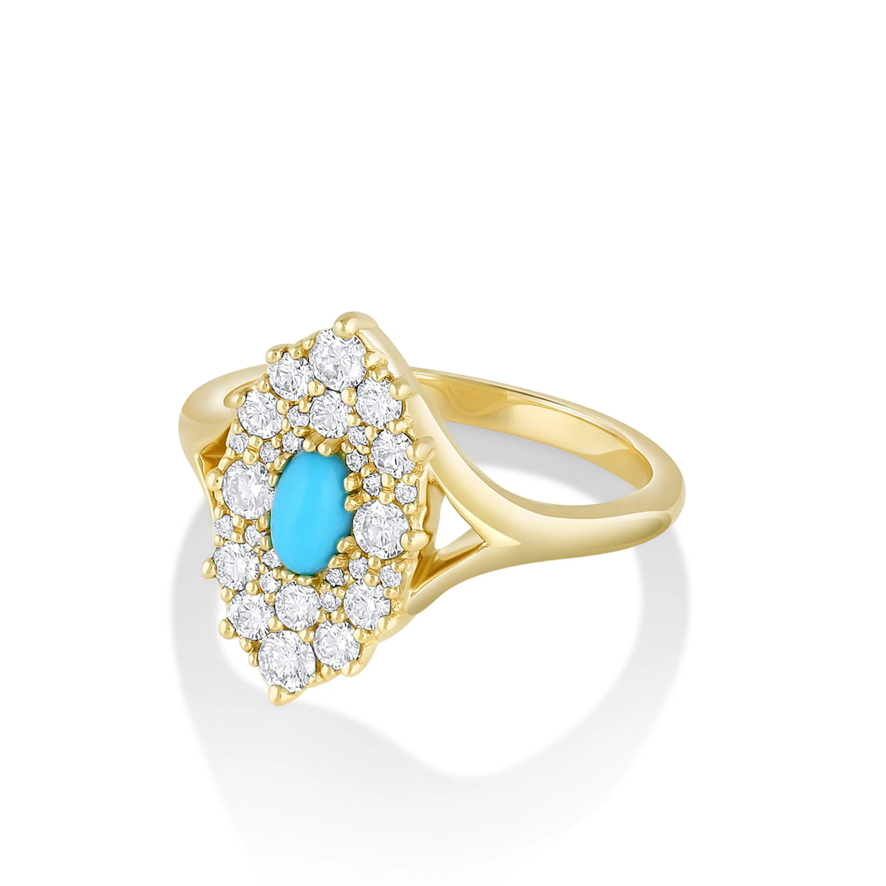 .21ct Turquoise & White Diamond Navette Ring sold by Marrow Fine product image thumbnail 2