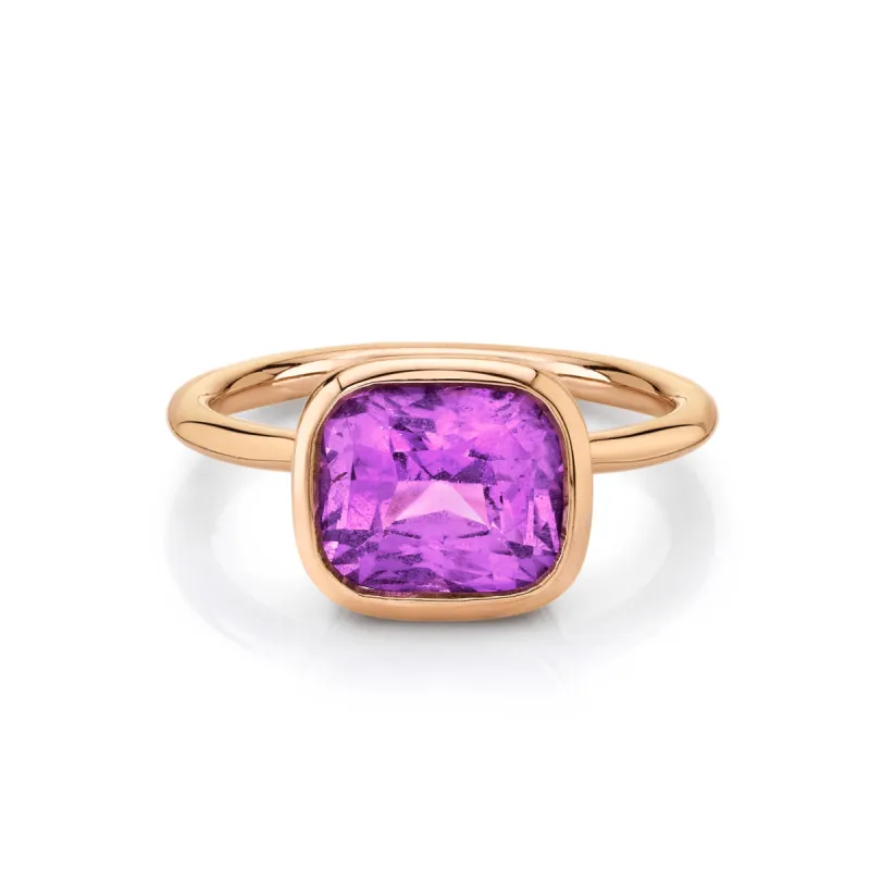 Pink Sapphire Bezel Solitaire sold by Marrow Fine
