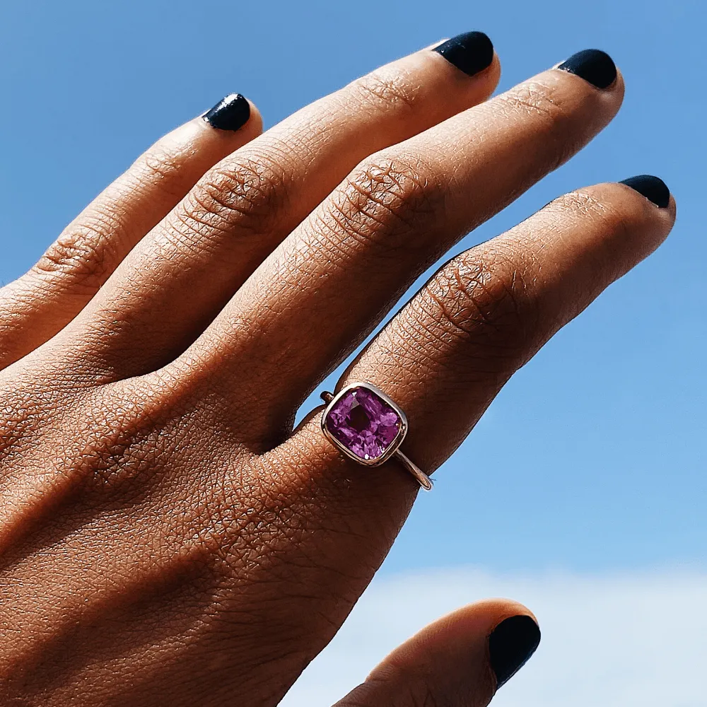 Pink Sapphire Bezel Solitaire sold by Marrow Fine product image thumbnail 3