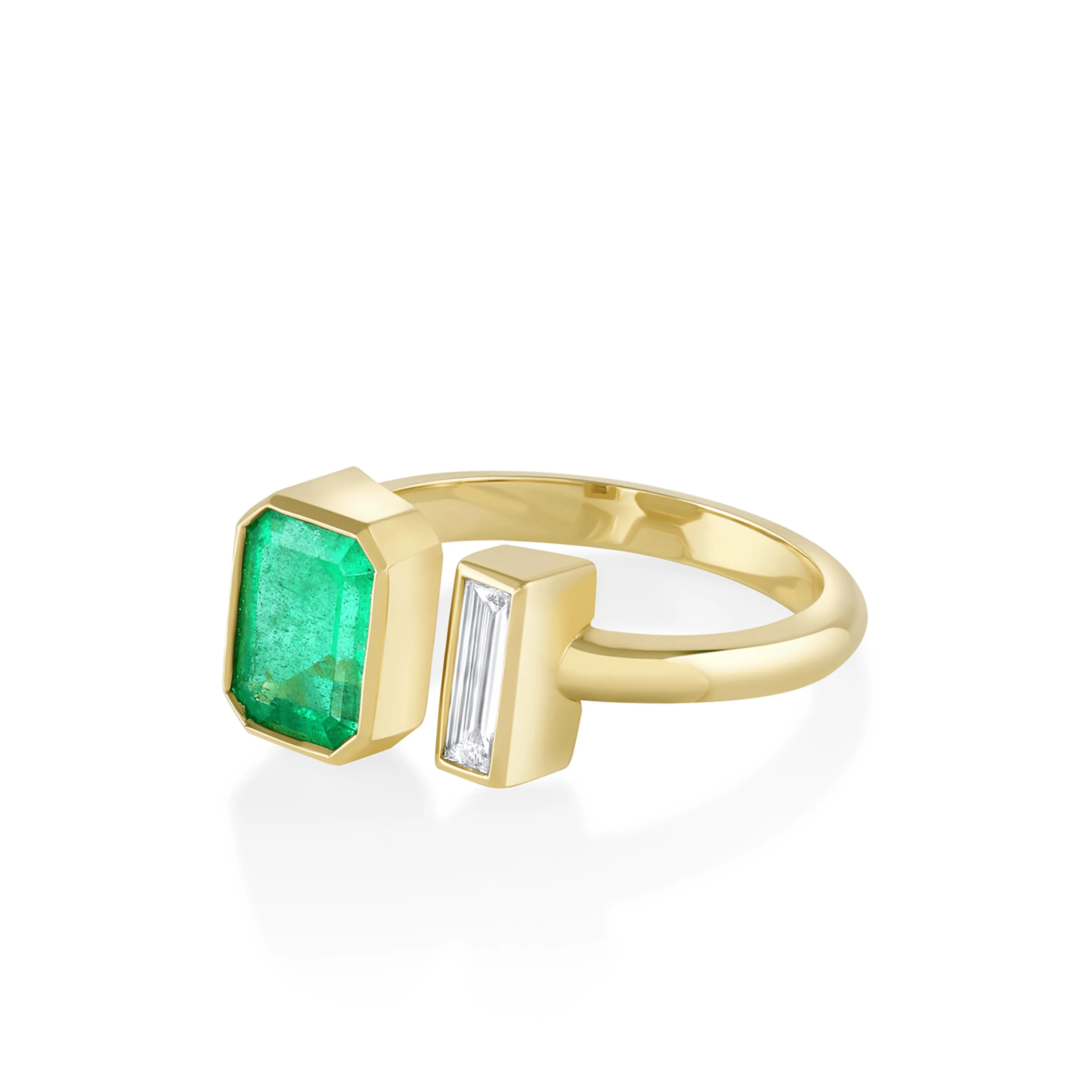 1.57ct Emerald and Diamond Toi et Moi Ring sold by Marrow Fine product image thumbnail 2