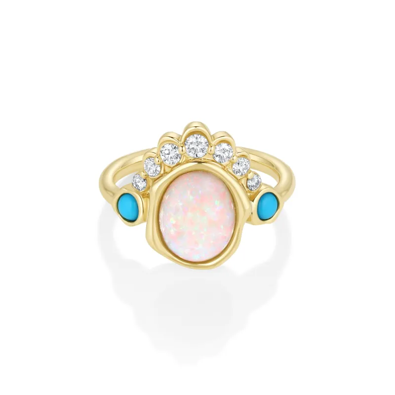 The Mary Opal Abstract Bezel Ring sold by Marrow Fine