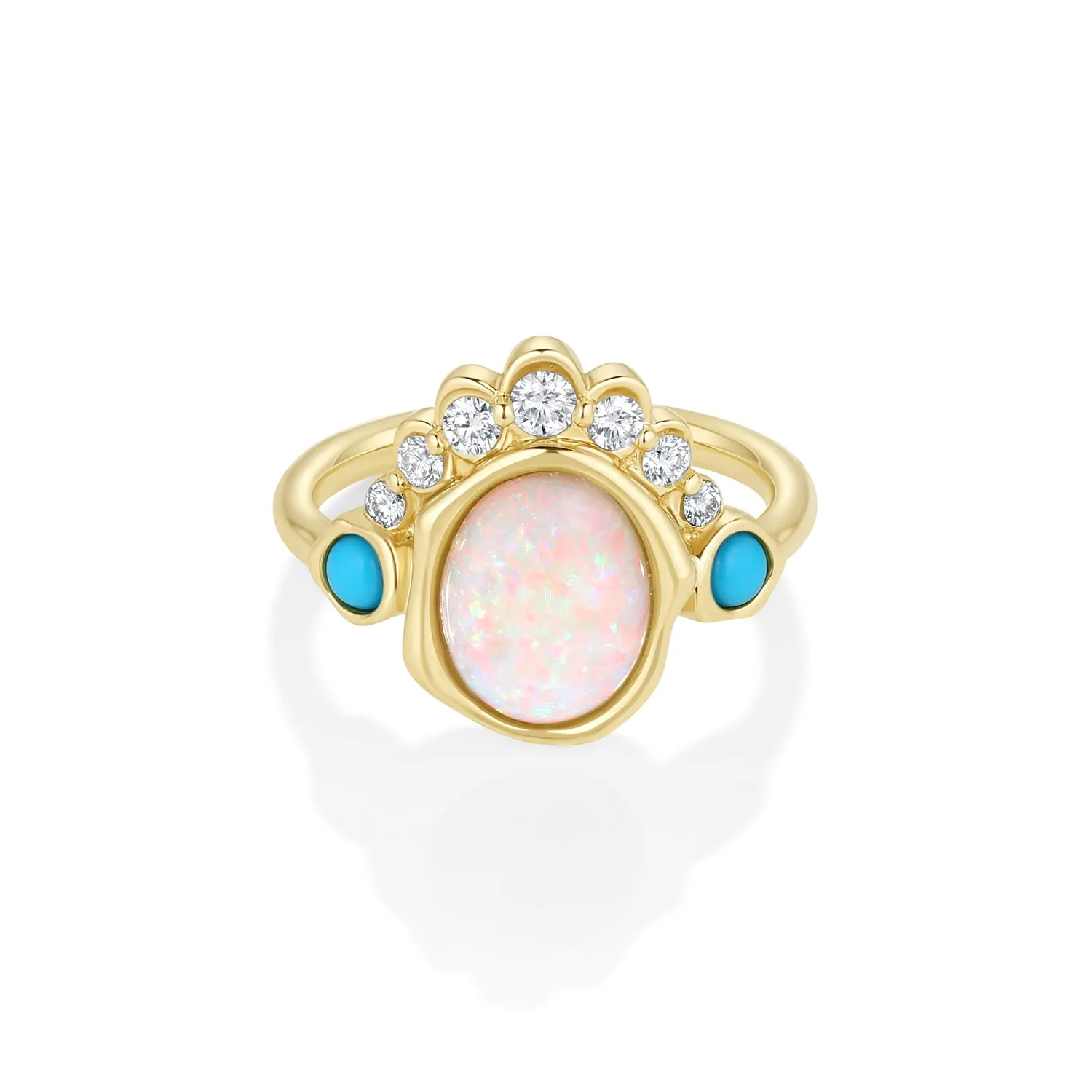 The Mary Opal Abstract Bezel Ring sold by Marrow Fine