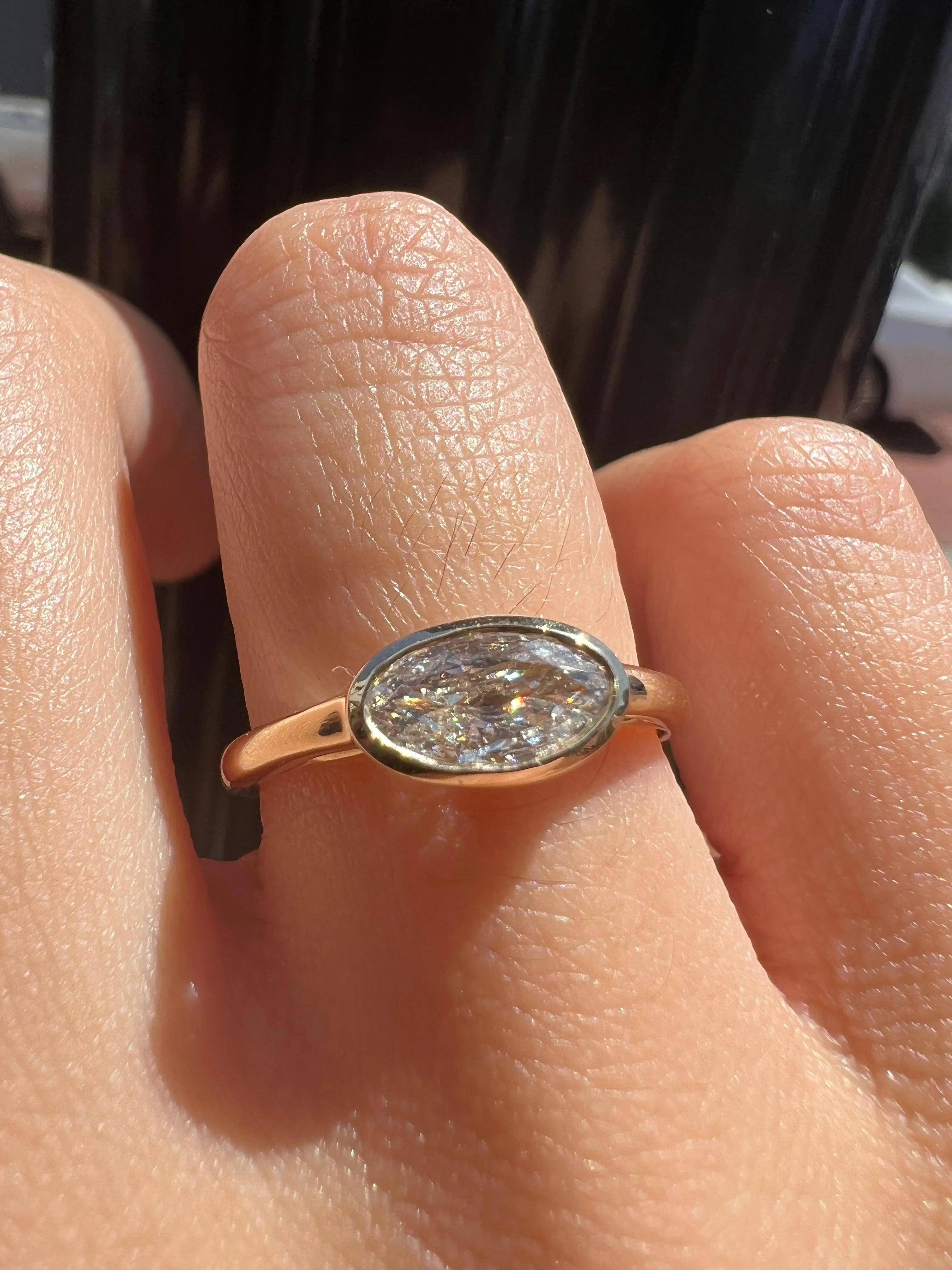 .57ct White Diamond Moval Engagement Ring sold by Marrow Fine product image thumbnail 3