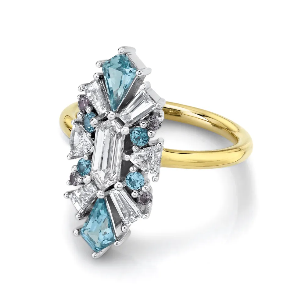 White Diamond Bullet Ballerina Ring sold by Marrow Fine product image thumbnail 2