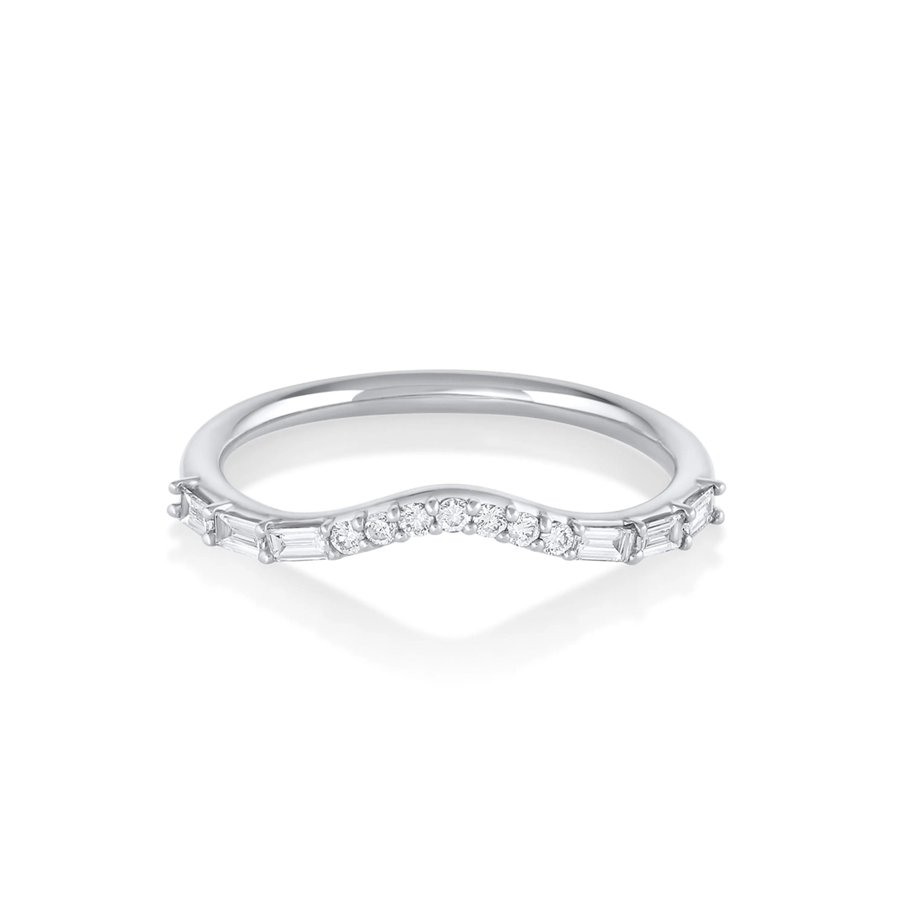 White Diamond Quinn Wave Band sold by Marrow Fine product image thumbnail 4