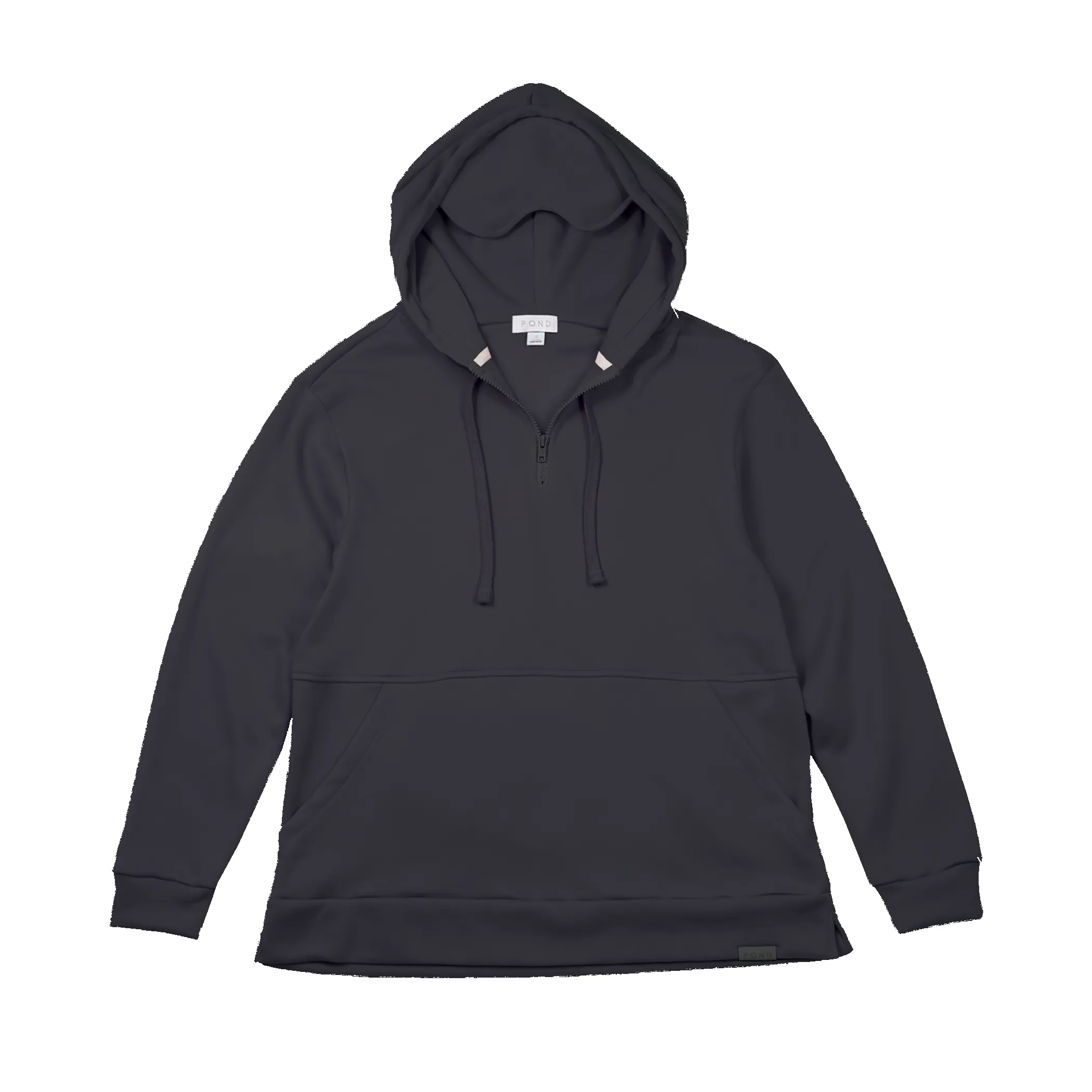 Quarter Zip Essential Travel Hoodie - Black sold by Pond Los Angeles
