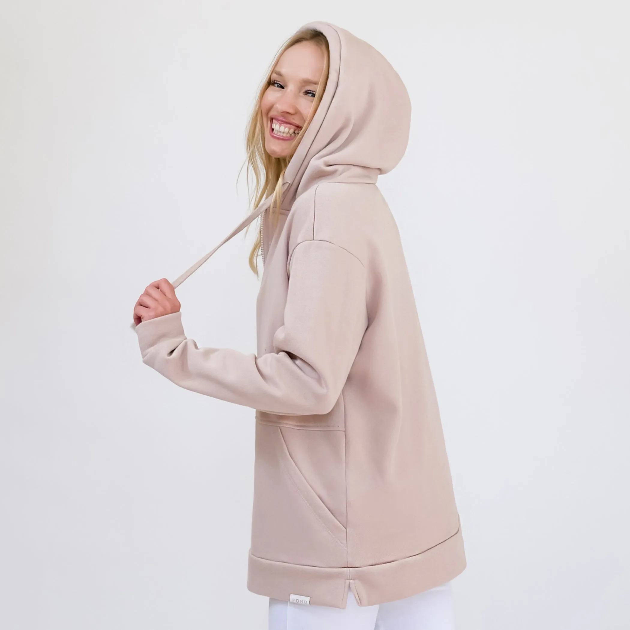 Quarter Zip Travel Essential Hoodie - Rose sold by Pond Los Angeles product image thumbnail 3