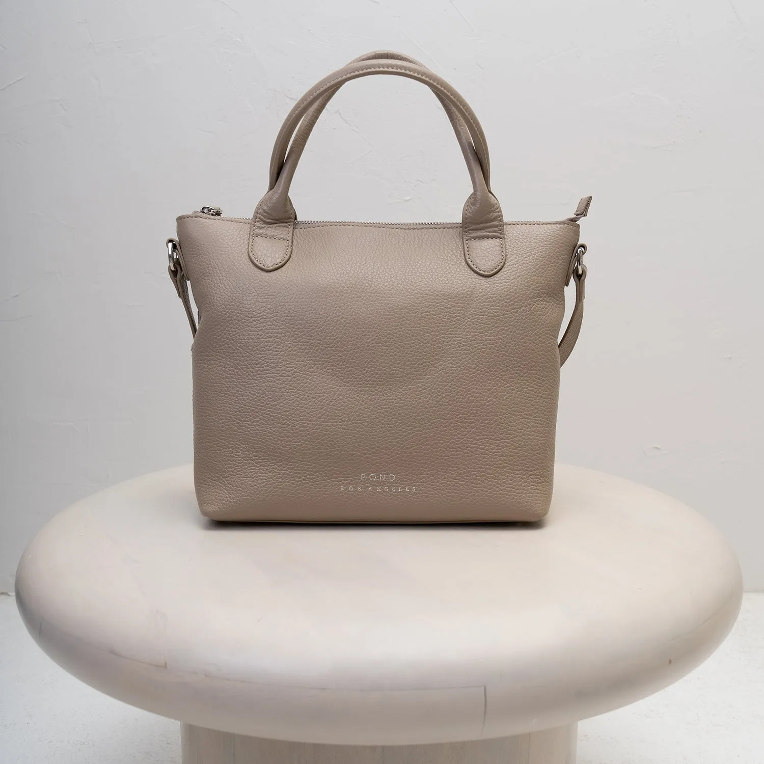 Leather Minimalist Carryall - Sand sold by Pond Los Angeles product image thumbnail 2