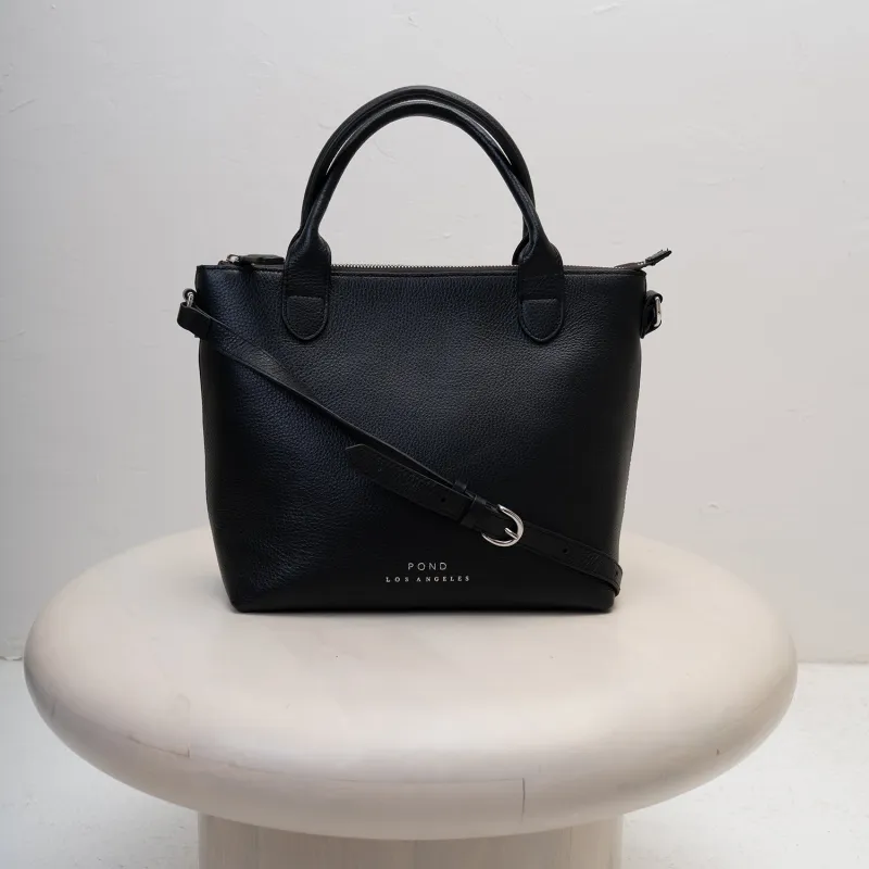 Leather Minimalist Carryall - Black sold by Pond Los Angeles