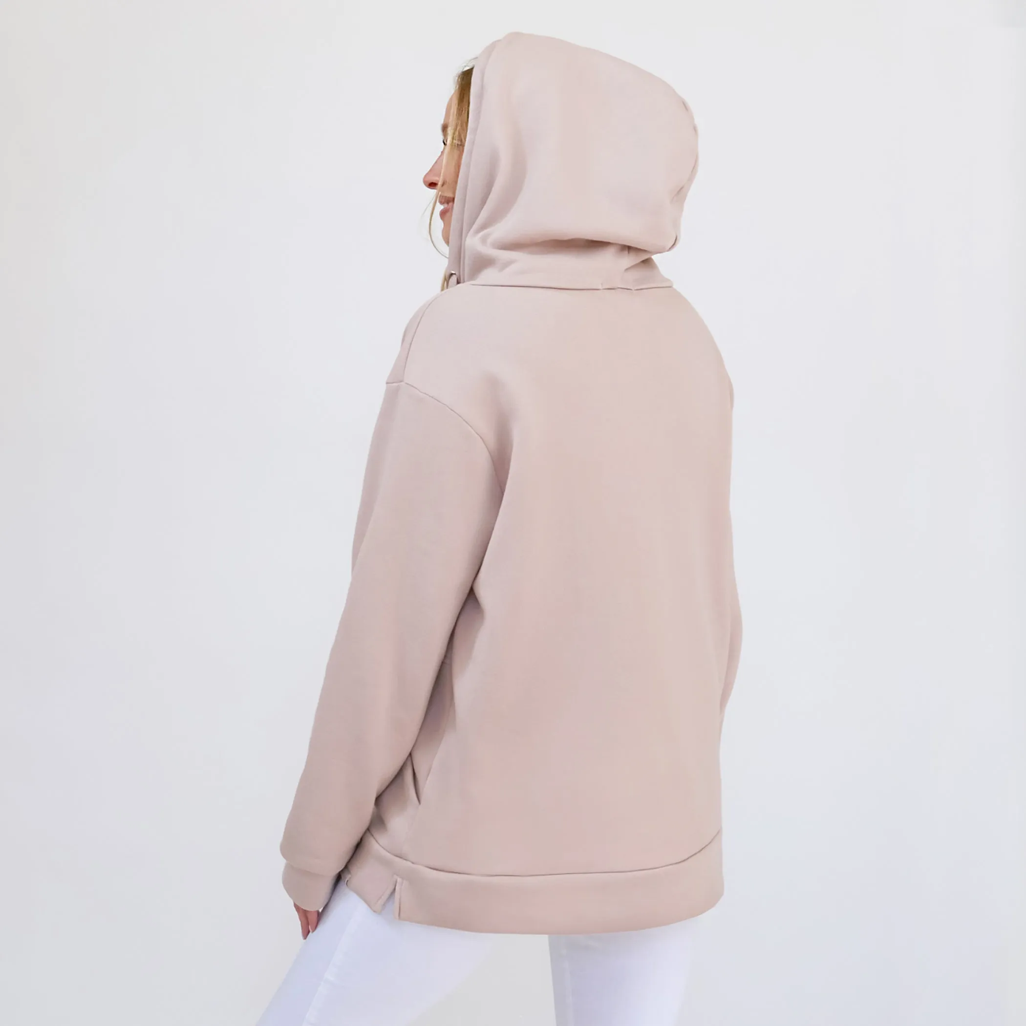 Quarter Zip Essential Travel Hoodie - Rose sold by Pond Los Angeles product image thumbnail 4