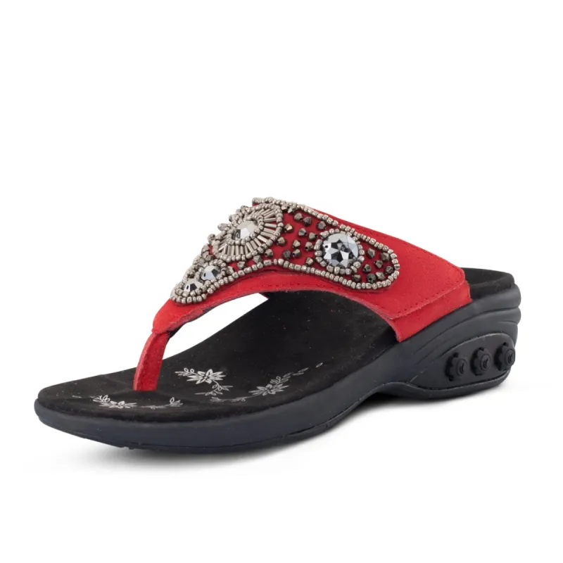 Hazel Women's Suede Jeweled Sandal sold by Therafit Shoe