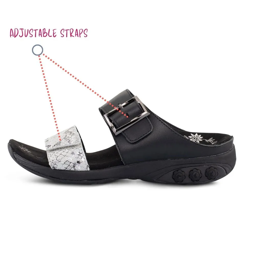 Mandy Women’s Color Block Leather Sandal sold by Therafit Shoe product image thumbnail 2