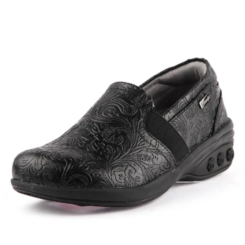 Annie Women's Slip Resistant Leather Slip On sold by Therafit Shoe