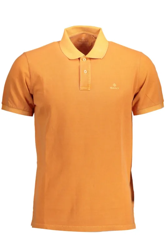 Orange Cotton Men Polo sold by Louxly
