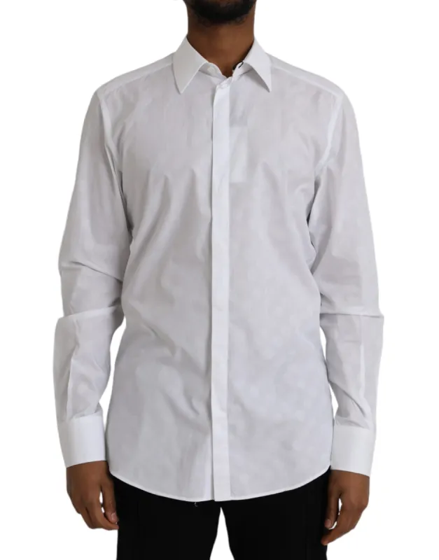 White Polka Dotted Cotton Dress GOLD Shirt sold by Louxly