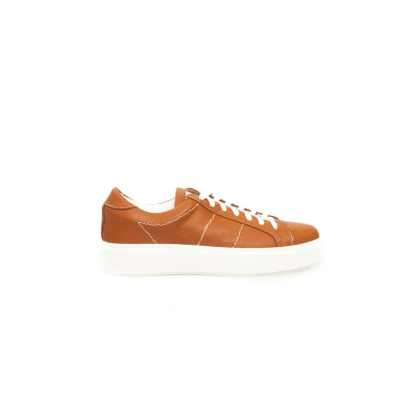 Orange Leather Men Sneaker sold by Louxly