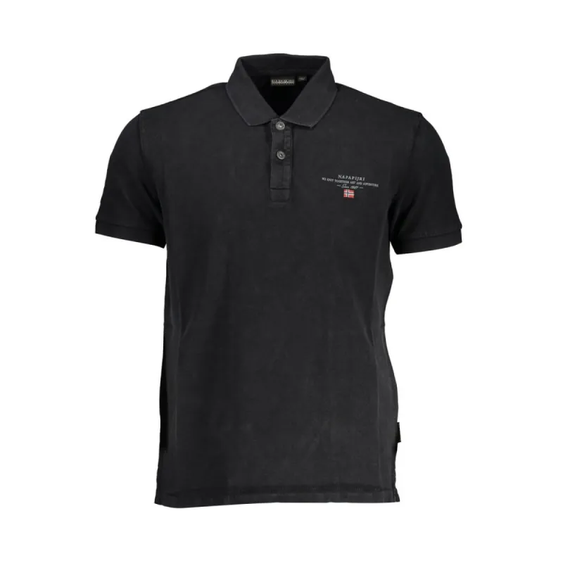 Black Cotton Men Polo Shirt sold by Louxly