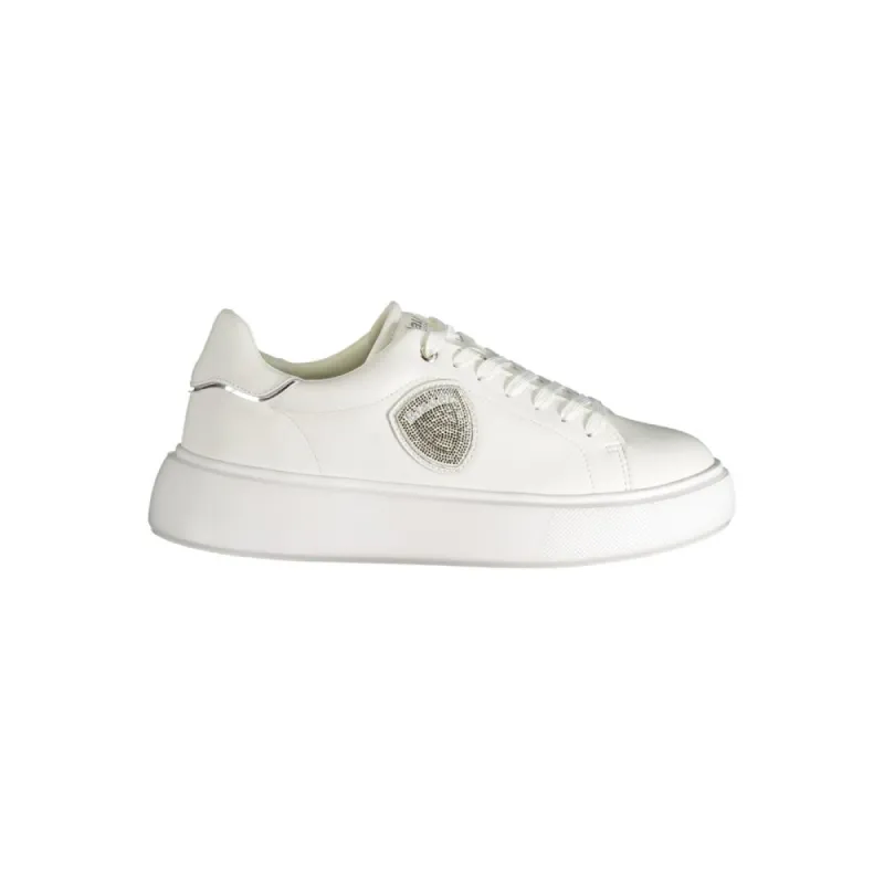 White Polyester Sneaker sold by Louxly