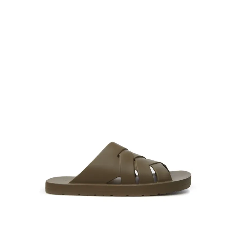 Elevated Elegance in Brown Cotton Sandals made by Bottega Veneta