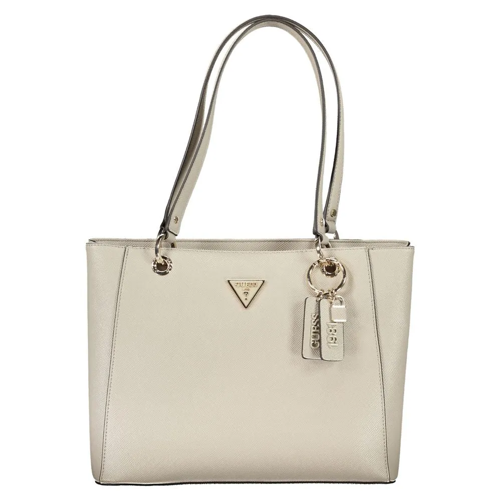 Beige Polyethylene Handbag sold by Louxly