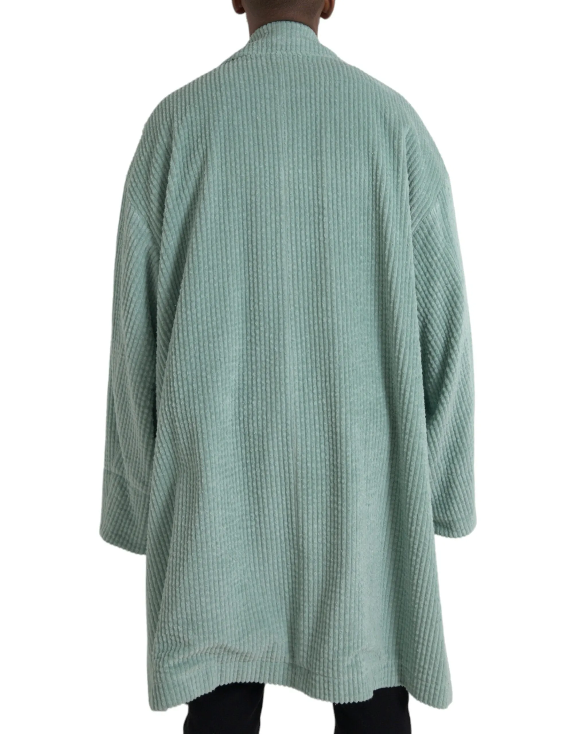 Blue Double Breasted Corduroy Cotton Jacket sold by Louxly product image thumbnail 3