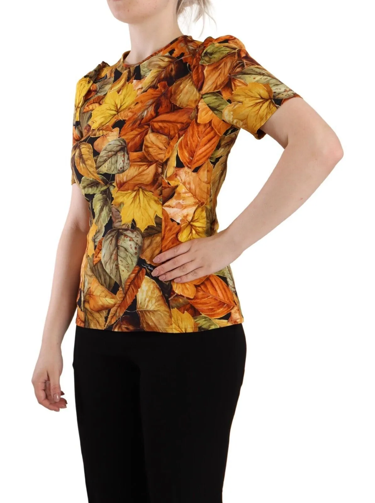 Elegant Round Neck Leaf Print Blouse sold by Louxly product image thumbnail 2