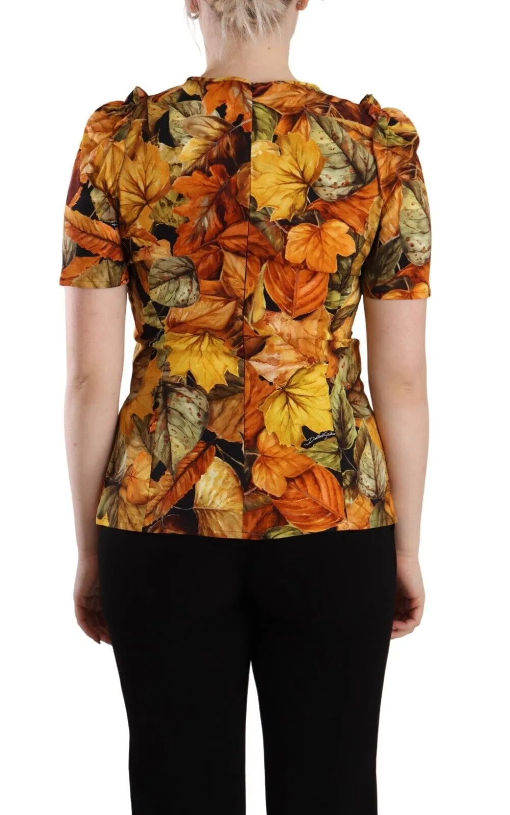 Elegant Round Neck Leaf Print Blouse sold by Louxly product image thumbnail 3