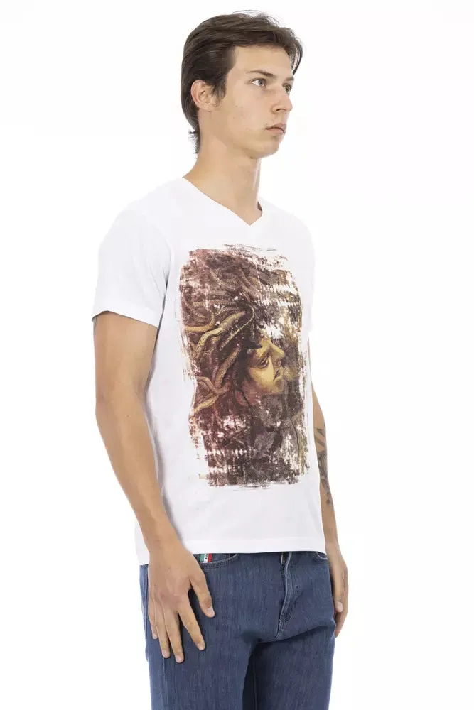 Elegant V-Neck Tee with Chic Front Print sold by Louxly product image thumbnail 2