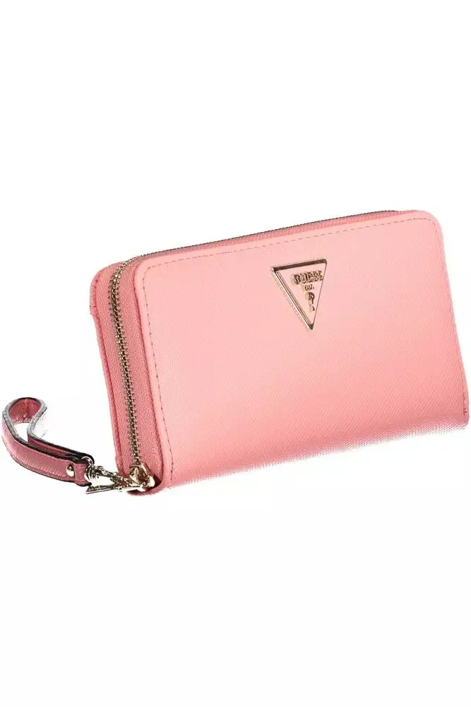 Chic Pink Zip Wallet with Contrasting Details sold by Louxly product image thumbnail 3