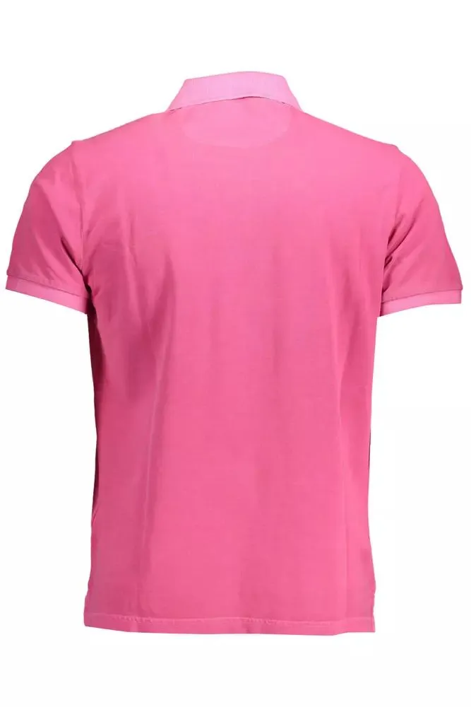 Elegant Pink Cotton Polo with Contrasting Details sold by Louxly product image thumbnail 2