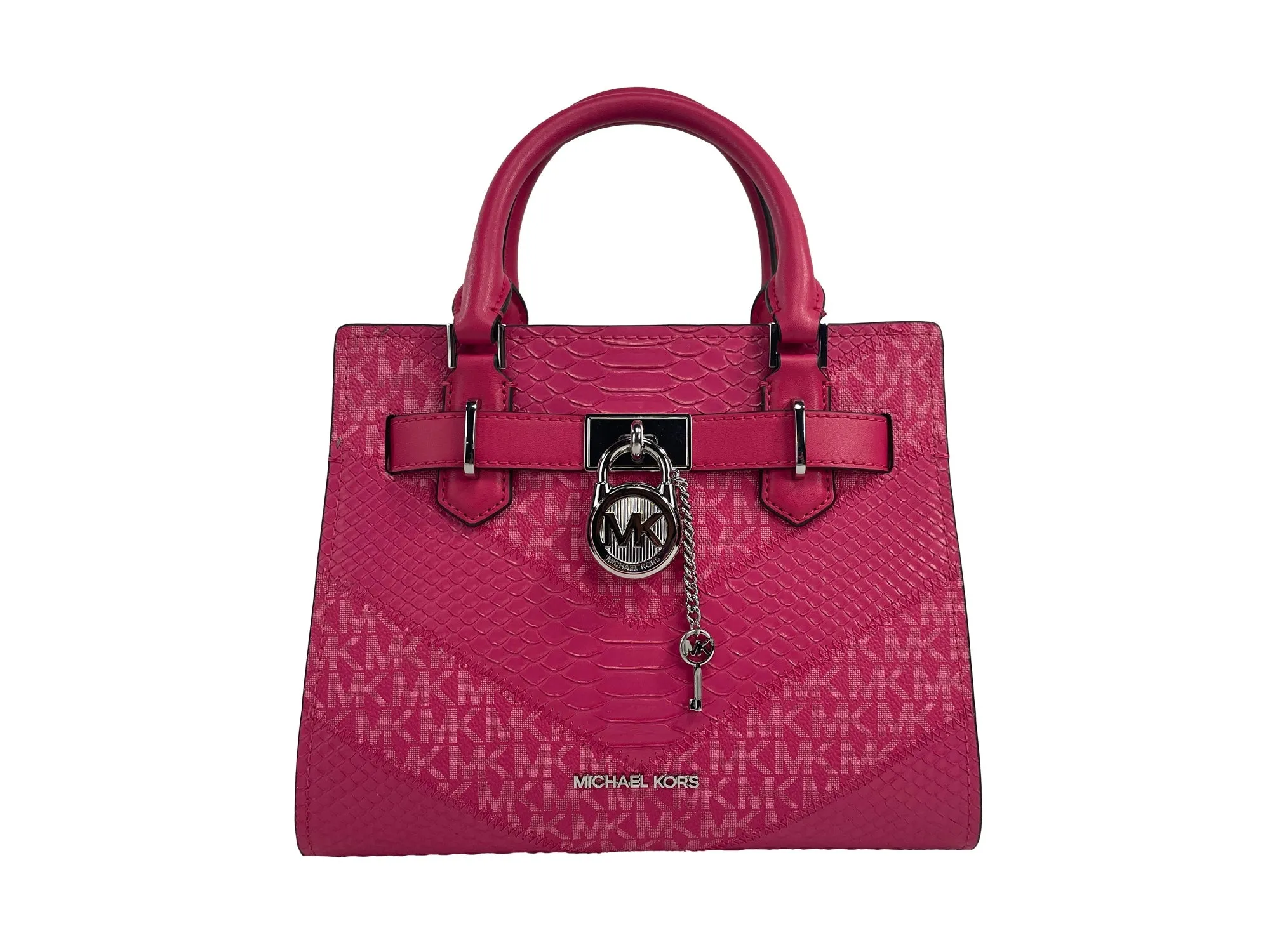 Hamilton Small Electric Pink Satchel Crossbody Bag sold by Louxly