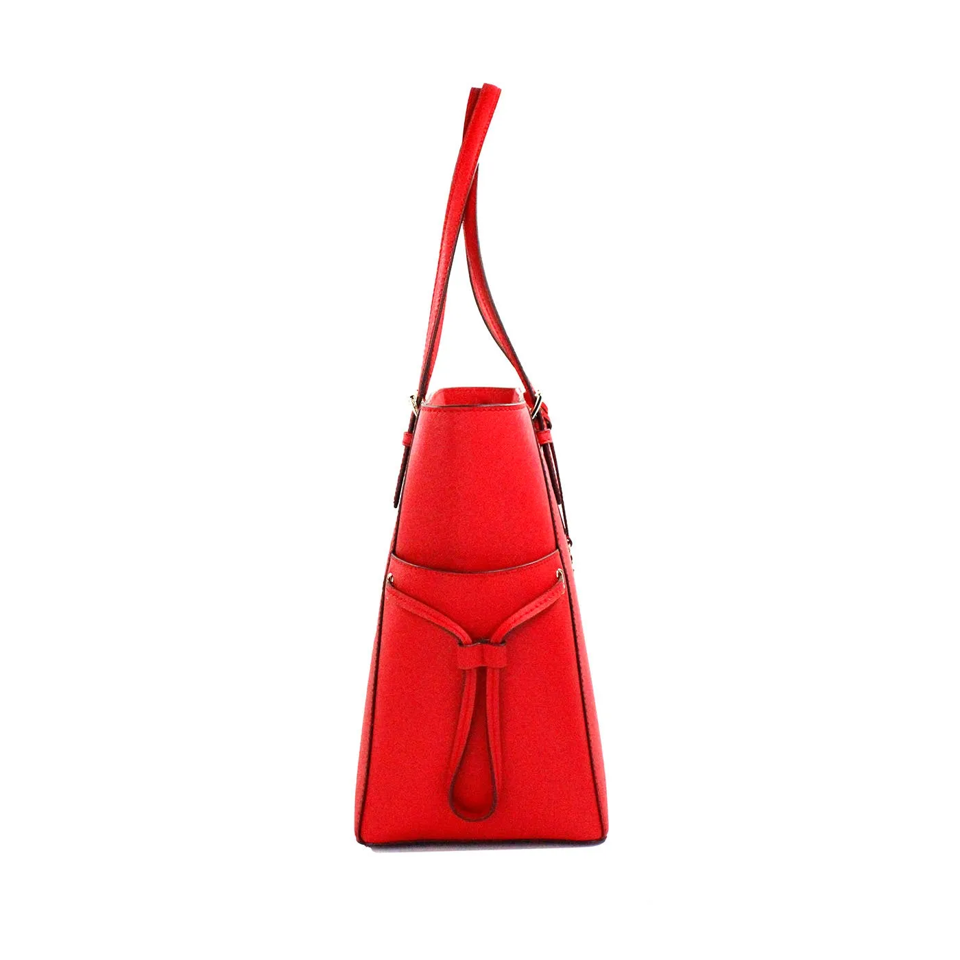 Gilly Large Bright Red Leather Drawstring Travel Tote Bag Purse sold by Louxly product image thumbnail 2