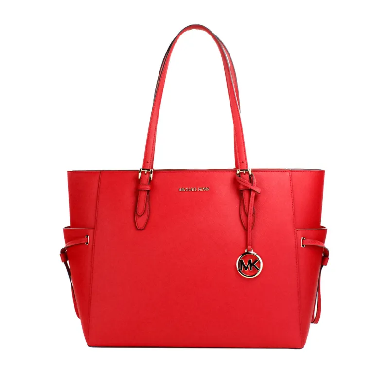 Gilly Large Bright Red Leather Drawstring Travel Tote Bag Purse sold by Louxly